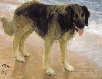 El mejor amigo del hombre, el perro 1908 Ilya Repin. Pinturas al óleo
